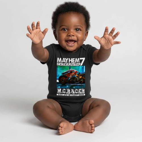M7 x9 Racer - Organic Short Sleeve Baby Bodysuit