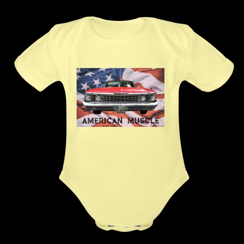 AMERICAN MUSCLE - Organic Short Sleeve Baby Bodysuit