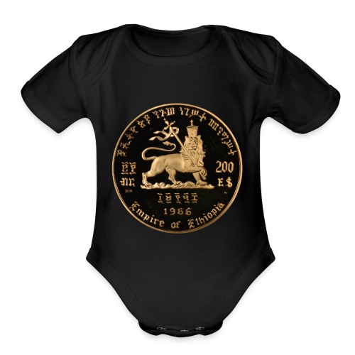 Lion of Judah - Empire of Ethiopia Haile Selassie - Organic Short Sleeve Baby Bodysuit