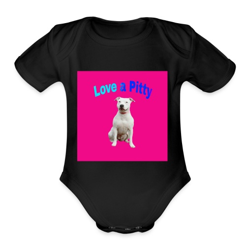 Pink Pit Bull - Organic Short Sleeve Baby Bodysuit