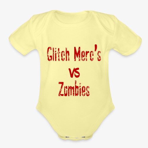 glitch zombie red - Organic Short Sleeve Baby Bodysuit