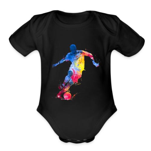 Soccer: Splash Kick - Organic Short Sleeve Baby Bodysuit