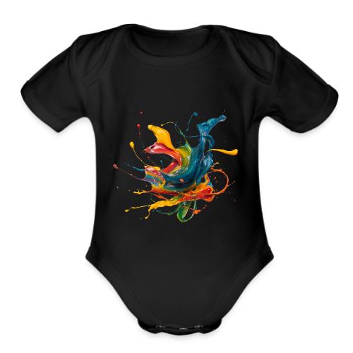 Chromatic Flow - Organic Short Sleeve Baby Bodysuit