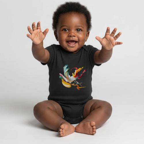 Abstract Chaos - Organic Short Sleeve Baby Bodysuit