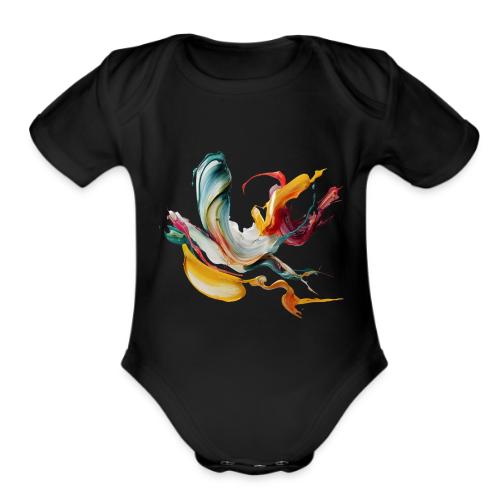 Abstract Chaos - Organic Short Sleeve Baby Bodysuit