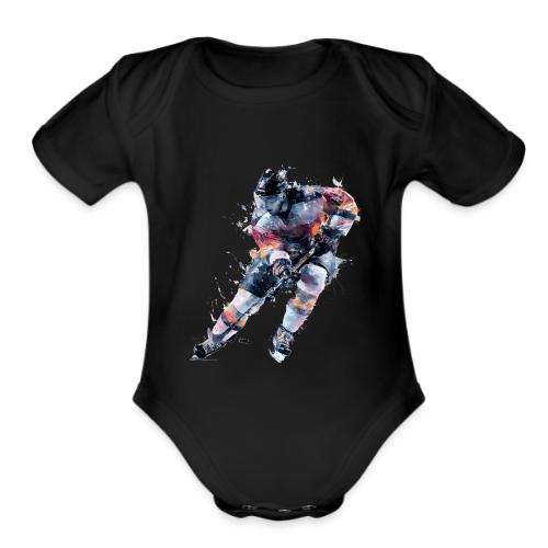 Hockey: Frozen Motion - Organic Short Sleeve Baby Bodysuit
