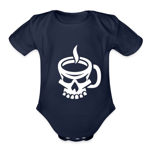 Caffeinated Coffee Skull - Organic Short Sleeve Baby Bodysuit