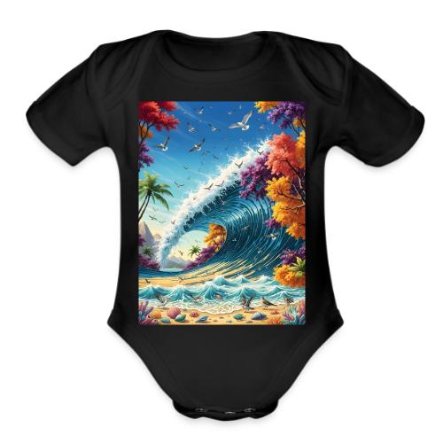Glassy Shore Pound - Organic Short Sleeve Baby Bodysuit
