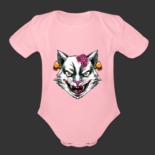 Horror Mashups: Zombie Stein Cat T-Shirt - Organic Short Sleeve Baby Bodysuit