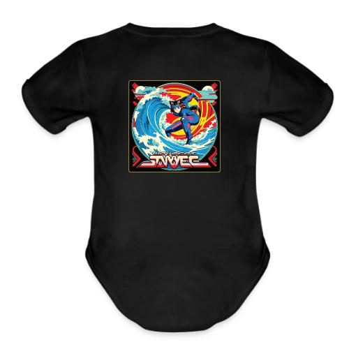 Anime Wavecat Surfer - Organic Short Sleeve Baby Bodysuit