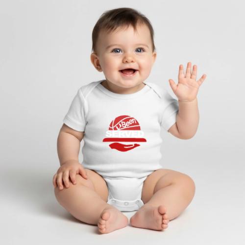 YOU BEEN SERVED - Organic Short Sleeve Baby Bodysuit