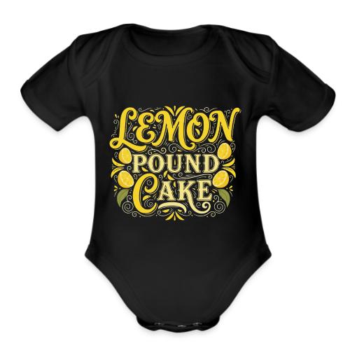 Lemon Pound Cake Vintage Flourish - Organic Short Sleeve Baby Bodysuit