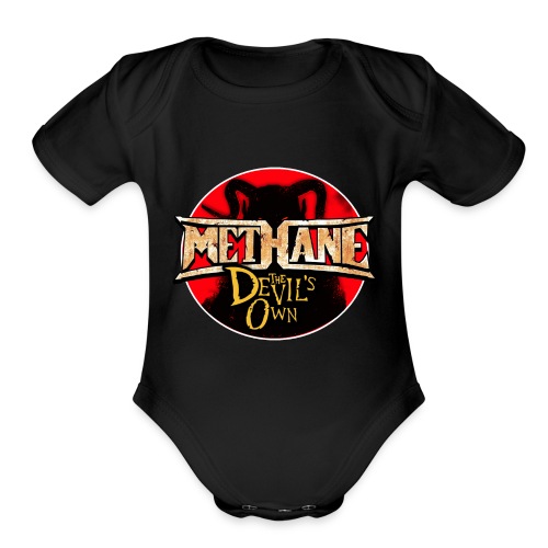 aigned in blood round - Organic Short Sleeve Baby Bodysuit