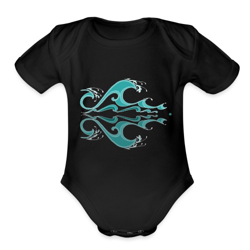 Polynesian Wave - Organic Short Sleeve Baby Bodysuit