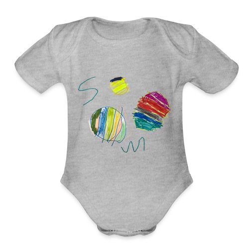 Three basketballs. - Organic Short Sleeve Baby Bodysuit