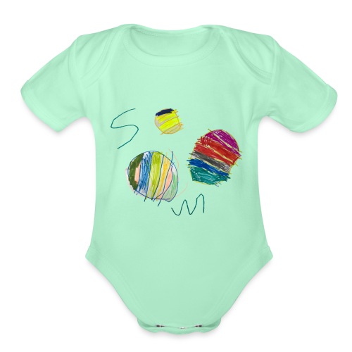 Three basketballs. - Organic Short Sleeve Baby Bodysuit
