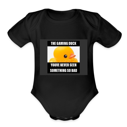 The Gaming Duck meme - Organic Short Sleeve Baby Bodysuit
