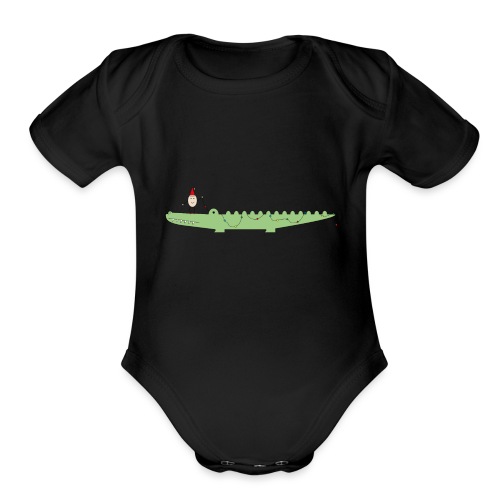 Croc & Egg Christmas - Organic Short Sleeve Baby Bodysuit
