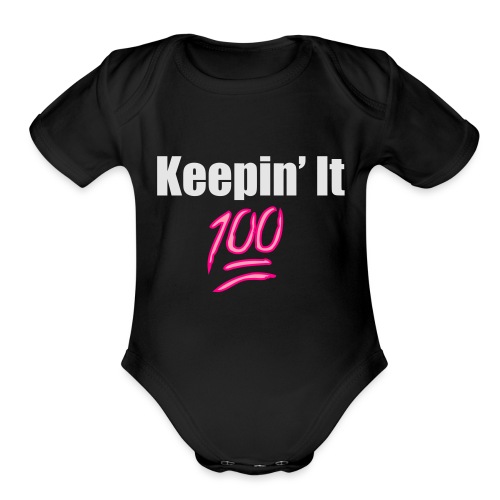 keepin100white - Organic Short Sleeve Baby Bodysuit