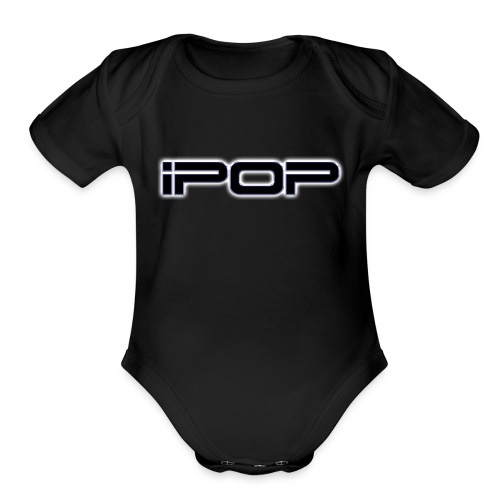 iPop Black Logo - Organic Short Sleeve Baby Bodysuit