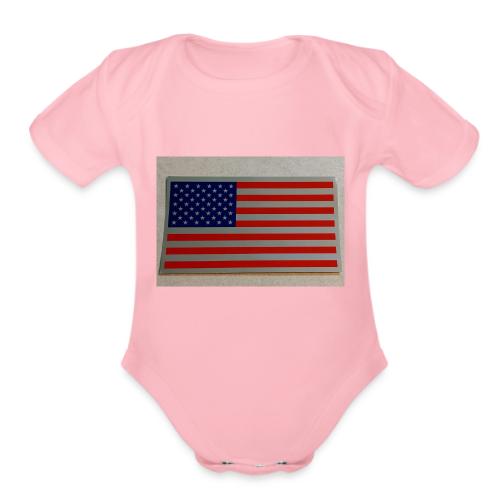 US Flag - Organic Short Sleeve Baby Bodysuit