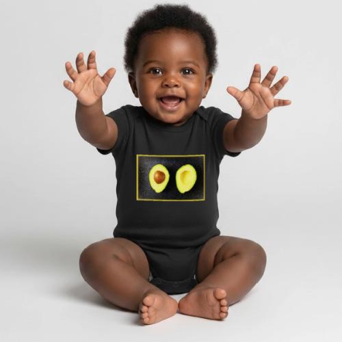 Avocado Fruit Cute Photo. Buy Now - Organic Short Sleeve Baby Bodysuit