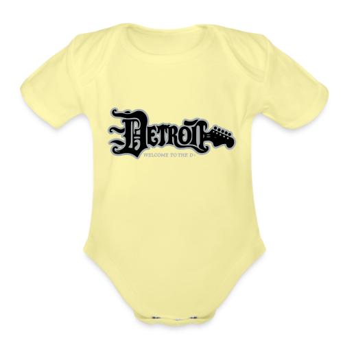 DETROIT GUITAR WTTD BLK SLR REG FONT - Organic Short Sleeve Baby Bodysuit