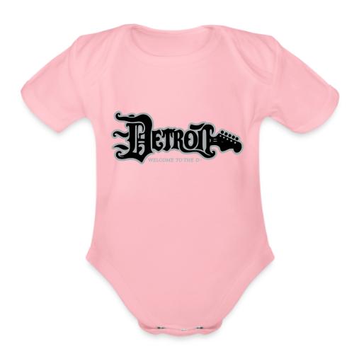 DETROIT GUITAR WTTD BLK SLR REG FONT - Organic Short Sleeve Baby Bodysuit