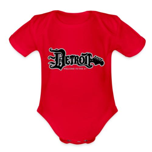 DETROIT GUITAR WTTD BLK SLR REG FONT - Organic Short Sleeve Baby Bodysuit
