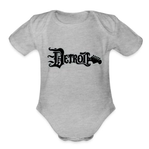 DETROIT GUITAR WTTD BLK SLR REG FONT - Organic Short Sleeve Baby Bodysuit