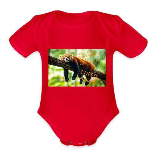Fox napping meme - Organic Short Sleeve Baby Bodysuit