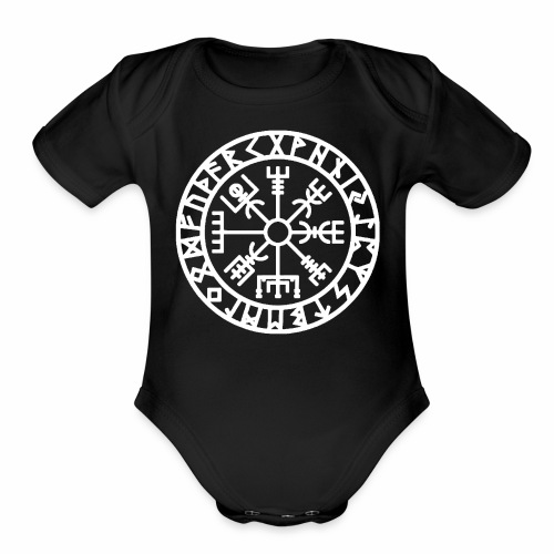 Viking Rune Vegvisir The Runic Compass - Organic Short Sleeve Baby Bodysuit