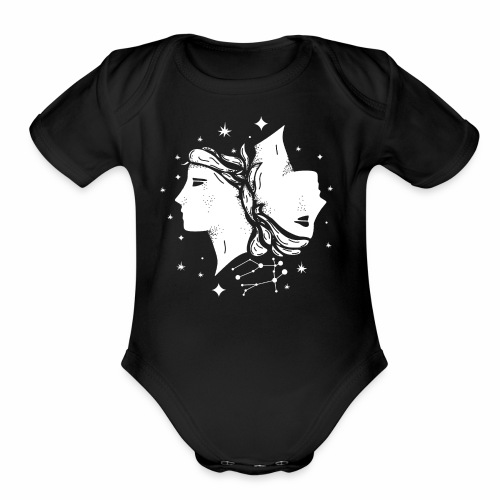 Versatile Gemini Constellation Month May June - Organic Short Sleeve Baby Bodysuit