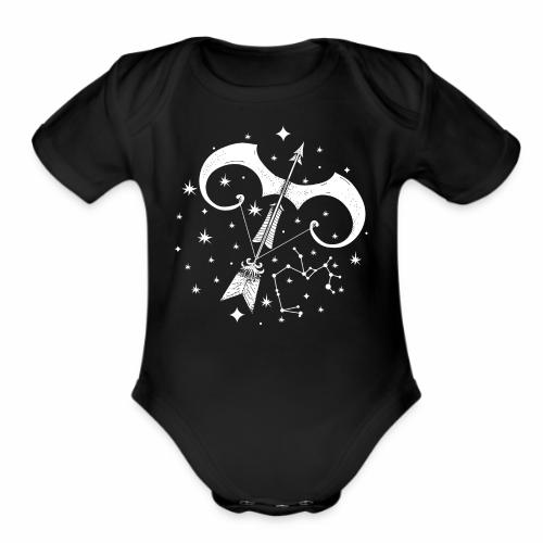 Zodiac Optimistic Sagittarius November December - Organic Short Sleeve Baby Bodysuit