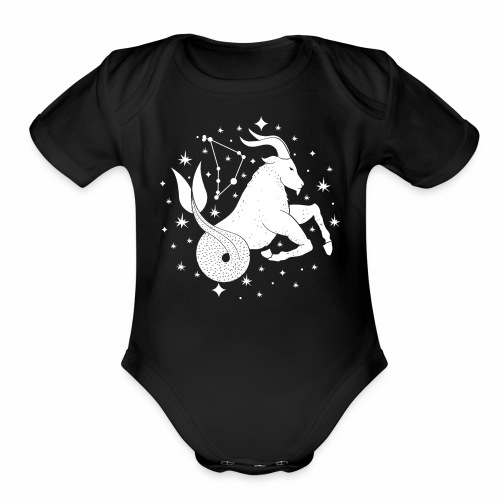 Zodiac sign Ambitious Capricornus December January - Organic Short Sleeve Baby Bodysuit