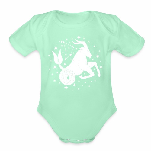 Zodiac sign Ambitious Capricornus December January - Organic Short Sleeve Baby Bodysuit