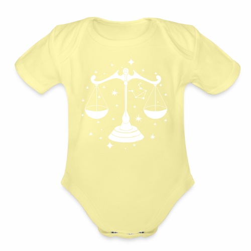 Zodiac sign Harmonious Libra September October - Organic Short Sleeve Baby Bodysuit