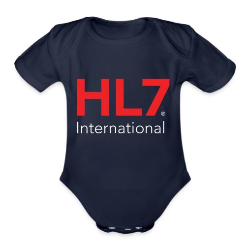 HL7 International Logo - Reverse - Organic Short Sleeve Baby Bodysuit