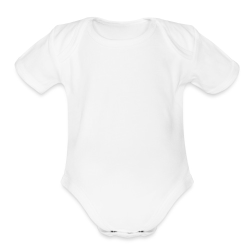 ❤️ + 🎧 (white outline) - Organic Short Sleeve Baby Bodysuit