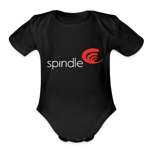 Spindle Logo WhC - Organic Short Sleeve Baby Bodysuit