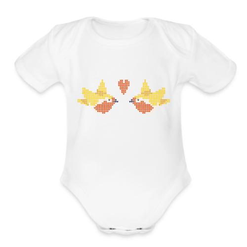 love birds - Organic Short Sleeve Baby Bodysuit