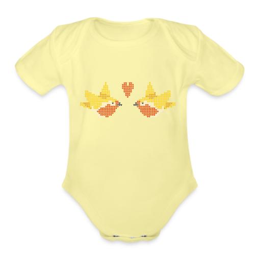 love birds - Organic Short Sleeve Baby Bodysuit