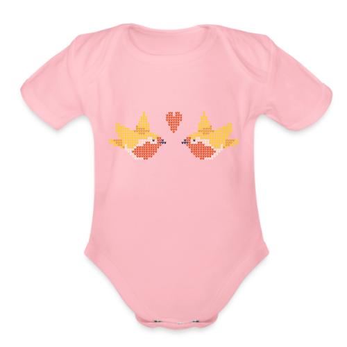 love birds - Organic Short Sleeve Baby Bodysuit