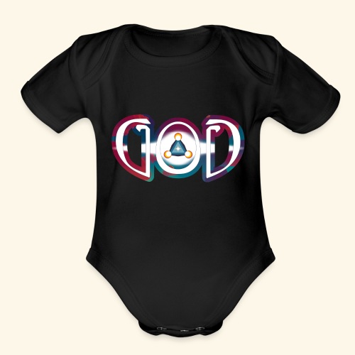 GOD mirror ambigram - Organic Short Sleeve Baby Bodysuit