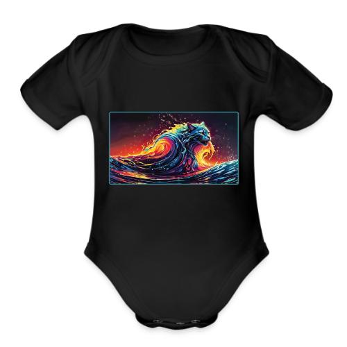 Wavecat Firelight Wave - Organic Short Sleeve Baby Bodysuit