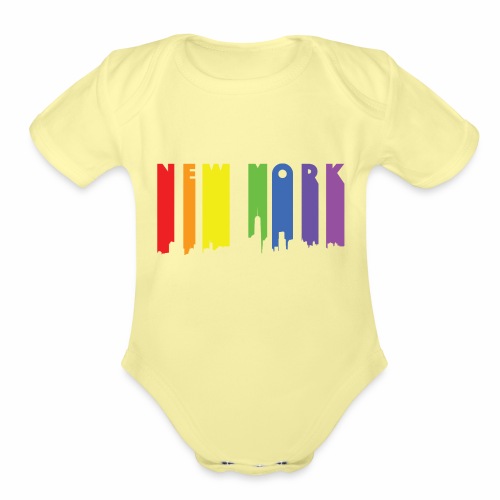 New York design Rainbow - Organic Short Sleeve Baby Bodysuit