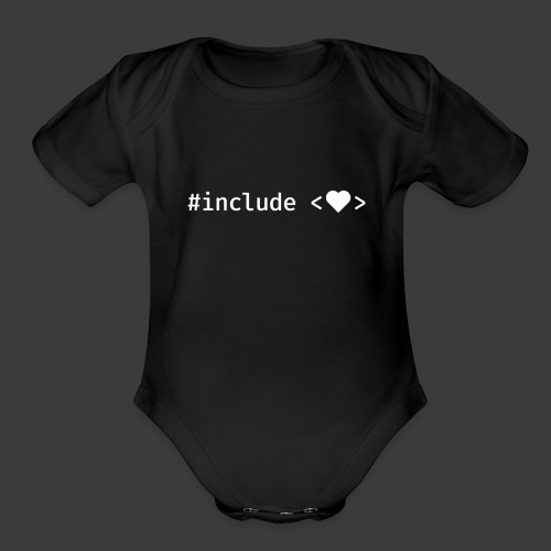 Include Heart (Dark Background) - Organic Short Sleeve Baby Bodysuit