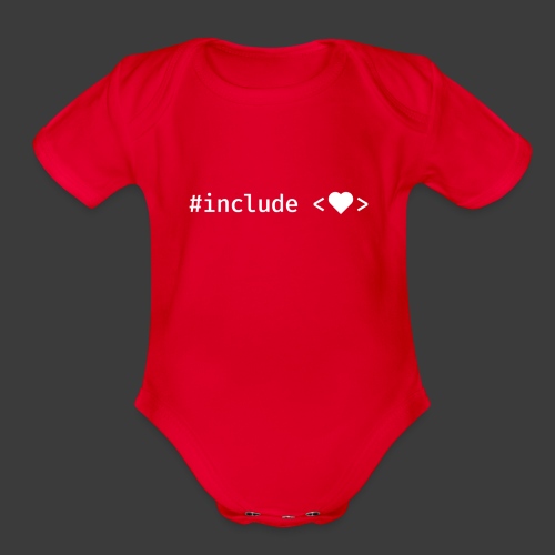 Include Heart (Dark Background) - Organic Short Sleeve Baby Bodysuit