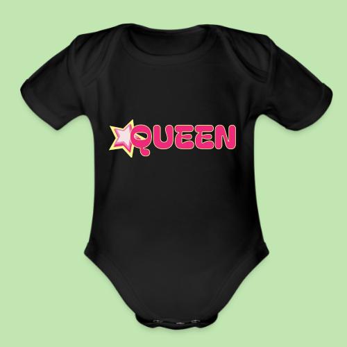 queen high resolution logo transparent 1 - Organic Short Sleeve Baby Bodysuit
