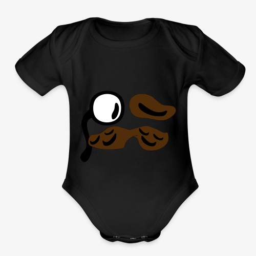 mustachio - Organic Short Sleeve Baby Bodysuit
